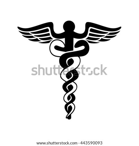 The karykeion of Hermes - the caduceus of Mercury logo