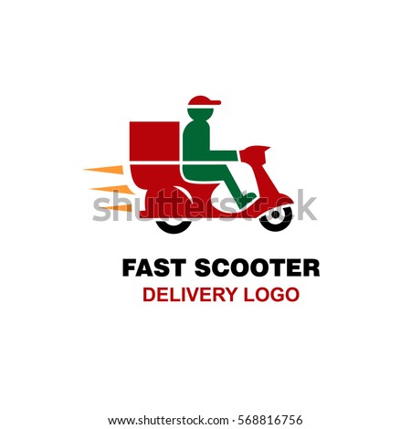 Fast Scooter Delivery Logo Stock Vector 568816756 - Shutterstock