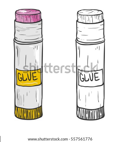 Cartoon Open Glue Stick Isolated On Stock Vector (Royalty Free