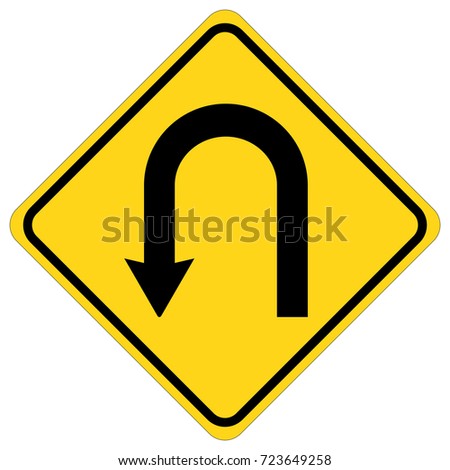 Uturn Roadsign Traffic Turn Sign Stock Vector 603160403 - Shutterstock