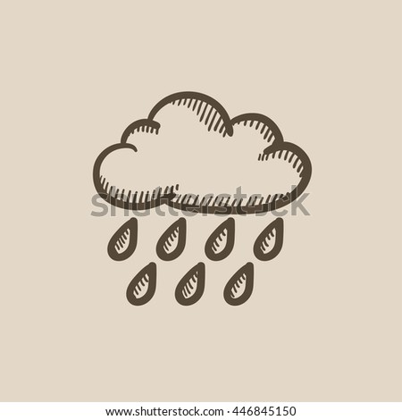 Cloud Rain Sketch Icon Set Web Stock Vector 471110123 - Shutterstock