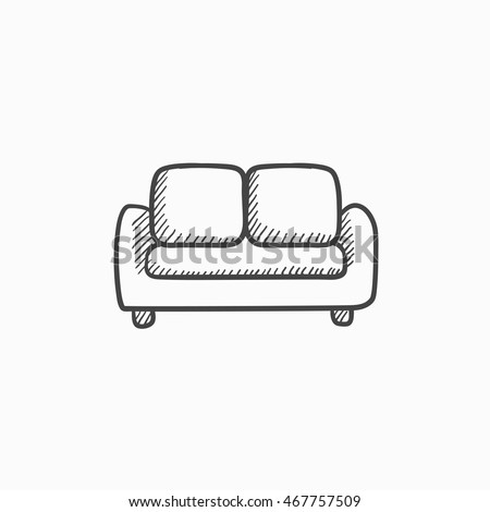 Sofa Vector Sketch Icon Isolated On Stock Vector 467757509 