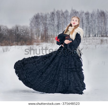 Pretty Russian Woman Blue And