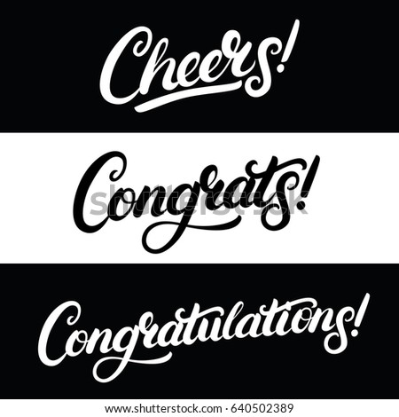 congratulations cheers congrats hand written vector calligraphy shutterstock lettering quotes greeting preview illustration choose board