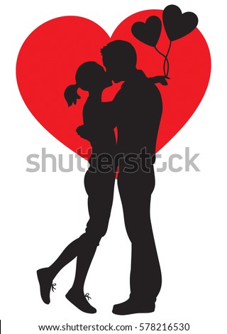 Couple Kissing Silhouette Stock Images, Royalty-Free Images & Vectors