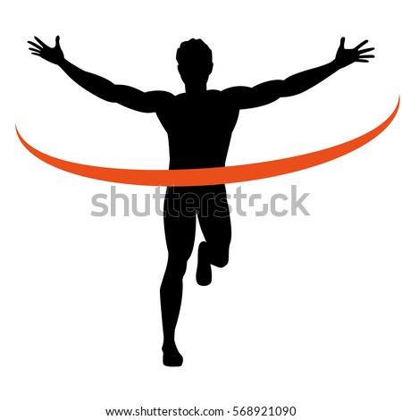 Vector Illustration Silhouette Marathon Runner Flashing Stock Vector ...