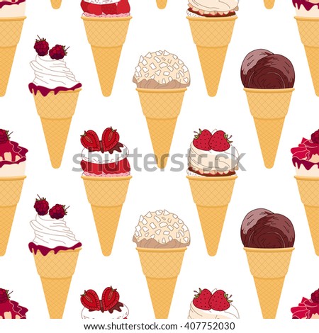 Assorted Types Ice Cream Cones Summer Stock Photo 4399750 - Shutterstock