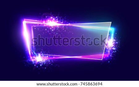 Neon Sign Pentagon Background Blank Space Stock Vector 524785996 ...