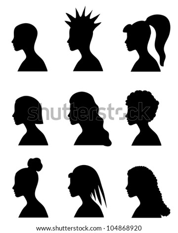  Silhouettes  Profiles Stock Vector 100163660 Shutterstock