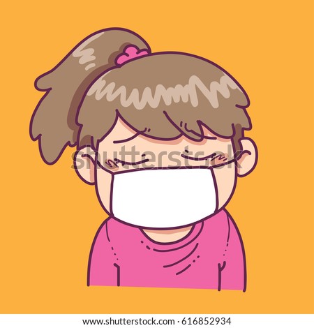 Sick Boy Wear Surgical Mask Stock Vector 616852919 