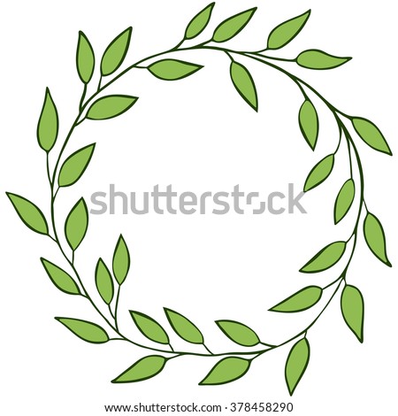 Download Round Frame Made Leaves Floral Frame Stock Vector ...