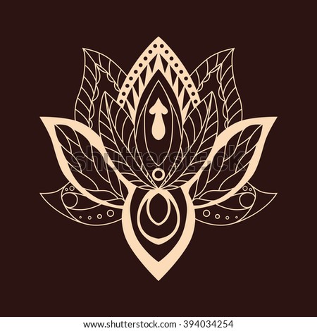 Lotus Mandala On Bright Background Vector Stock Vector 394034236 ...