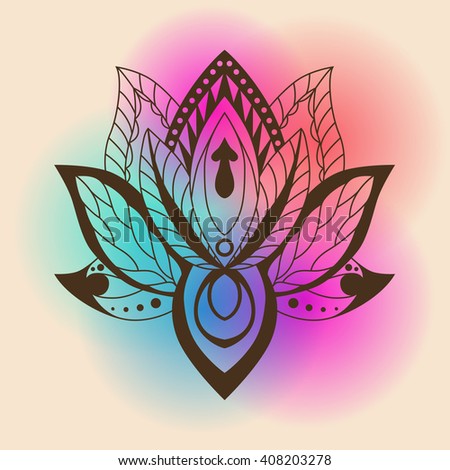 Lotus Mandala On Bright Background Vector Stock Vector 394034236 ...