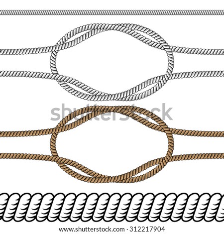 Black White Ropes Hand Drawn Stock Vector 162595064 - Shutterstock