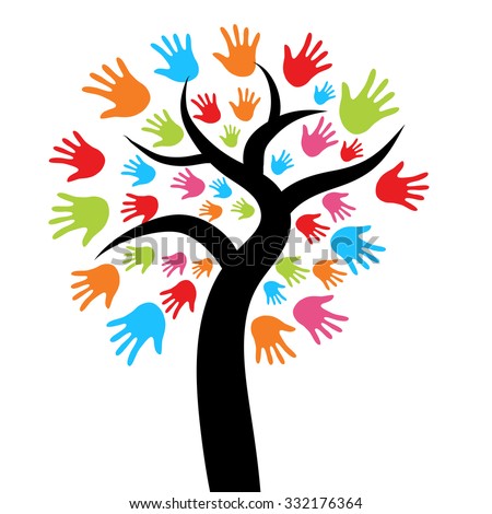 Isolated Diversity Tree Hands Illustration Vector Stock Vector ...