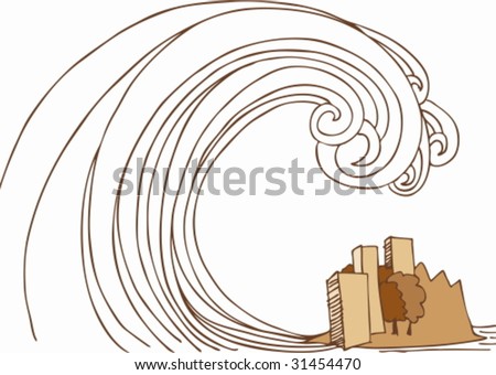 Tsunami Wave Art Stock Illustration 30147568 - Shutterstock