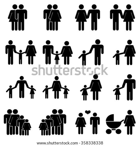 Happy Family Father Mother Grandmother Grandfather Stock Vector ...