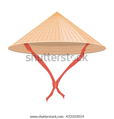 Chinese conical straw hat vector illustration isolated on a white background