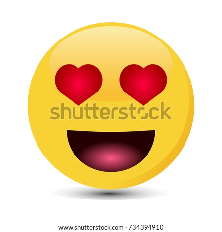 Smile Love Emoticon Icon Hearts Stock Vector 460148116 Heart Eyes
