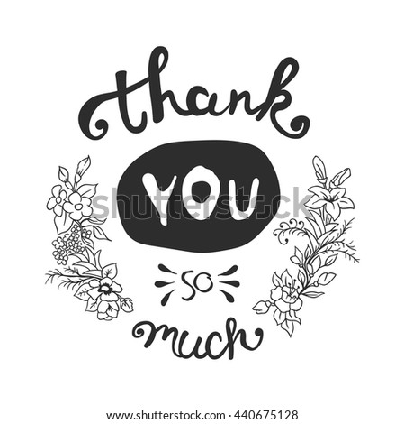 Thank You Much Ink Hand Drawn Stock Vector 441787639 - Shutterstock