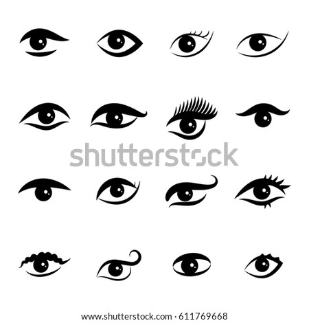 Set Carton Style Eyes Different Colors Stock Vector 195591119 ...