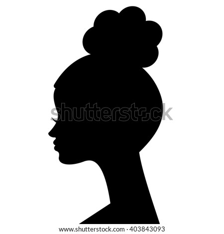 African Woman Face Silhouette Young Attractive Stock Vector 403843093 ...