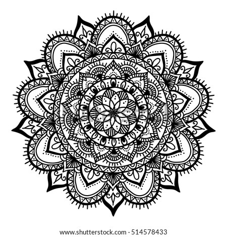 Mandala Highly Detailed Zentangle Inspired Illustration Stock Vector ...