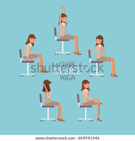 vector illustration office chair yoga business stock vector vector illustration office chair yoga business stock vector