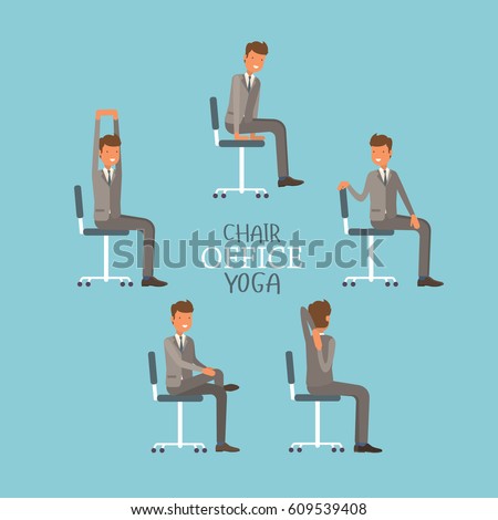 vector illustration office chair yoga business stock vector vector illustration office chair yoga business stock vector