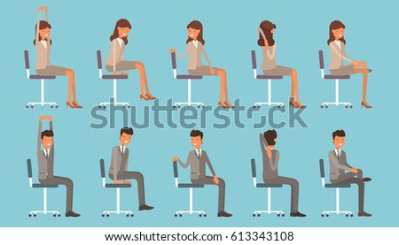 vector illustration office chair yoga businessman stock vector vector illustration office chair yoga businessman stock vector