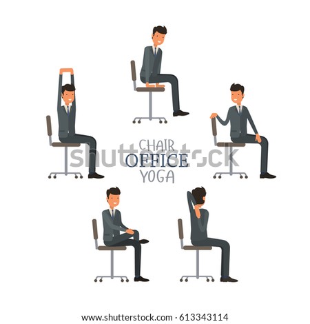 vector illustration office chair yoga business stock vector vector illustration office chair yoga business stock vector