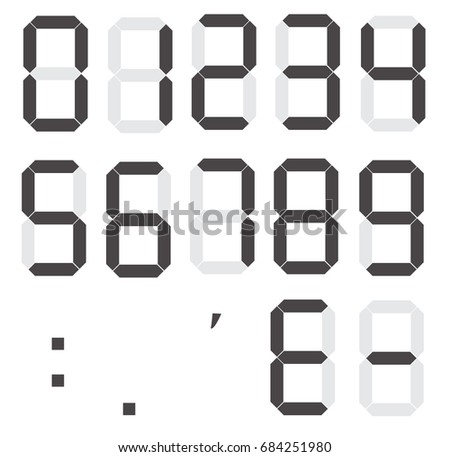 Digital Number Font Text Set Isolated Stock Vector 577112371 - Shutterstock