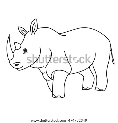 Vector Rhinoceros Outline Stock Vector (Royalty Free) 474732349 ...