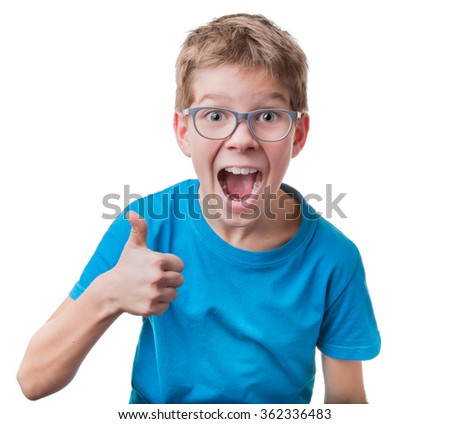 Blonde Kid Year Book Thumbs Up Blonde Kid Year Book Thumbs Up