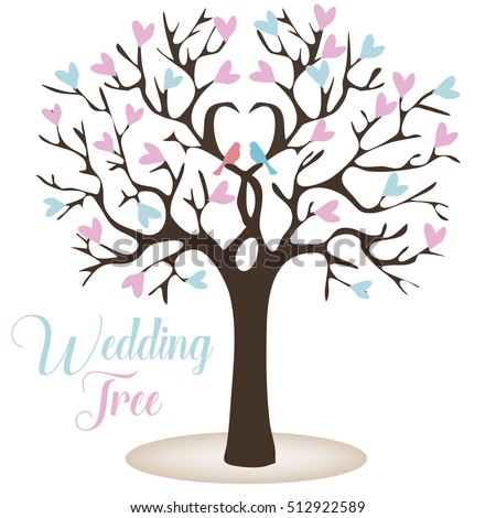 Wedding Tree Vector Stock Vector 512922589 - Shutterstock