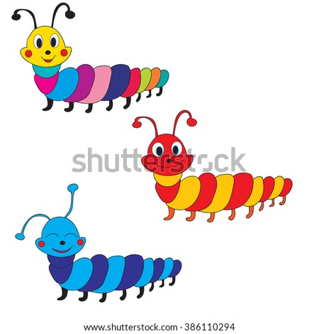 Caterpillar Friendly Smiling Stock Illustration 123387850 - Shutterstock