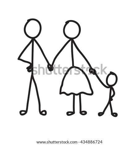 Stick Figure Iconssymbol Family Stick Figure Stock Vector 107827724 ...