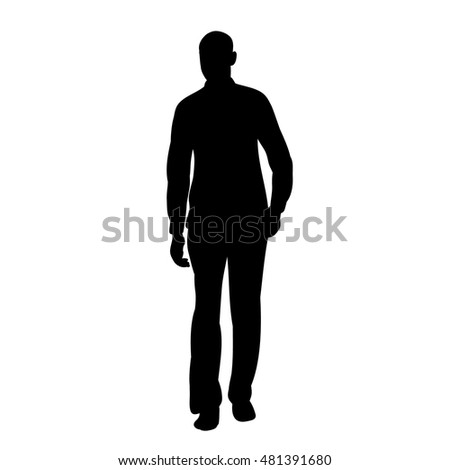 Vector Silhouette Man Walking 스톡 벡터 481391680 - Shutterstock