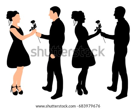 https://thumb1.shutterstock.com/display_pic_with_logo/3917816/683979676/stock-vector-vector-isolated-silhouette-of-a-guy-giving-a-flower-girl-683979676.jpg