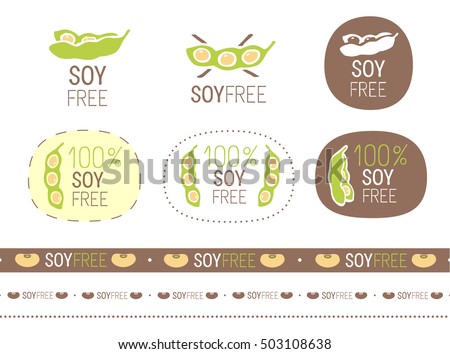 vector soy free sign set