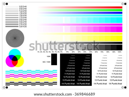 Printer Test Chart Siemens Star Color Stock Vector 369846689 - Shutterstock