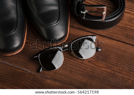 Businessman accessories. Man's style. Men's Accessories : Men's butterfly, Men's shoes , men's watches. Set groom Butterfly shoes Belts Watches