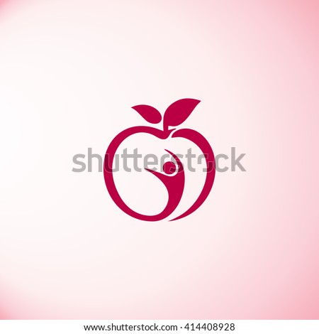 Man and apple icon vector