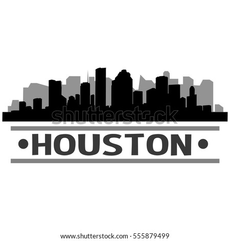 Houston Silhouette Skyline Stock Vector 555879499 - Shutterstock