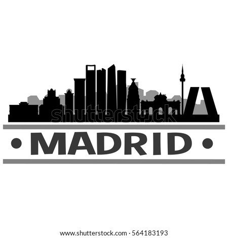 Madrid Skyline Silhouette Stock Vector 564183193 - Shutterstock