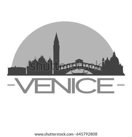 Detailed Vector Silhouette Venice Italy Stock Vector 65877736 ...