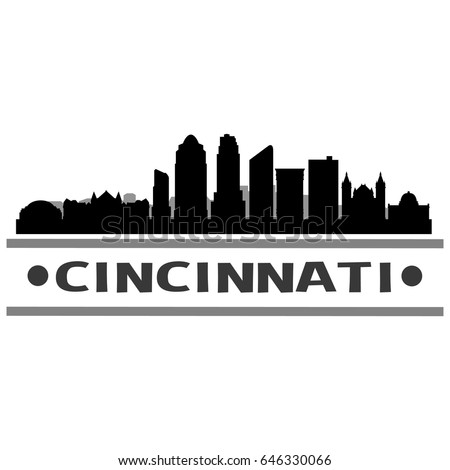 Cincinnati Skyline Silhouette Skyline Stamp Vector Stock Vector ...