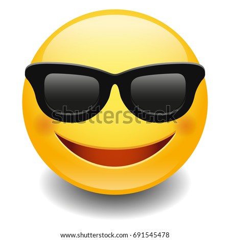 Emoticon Sun Glasses Smile Icon Isolated Stock Vector 383002291 ...