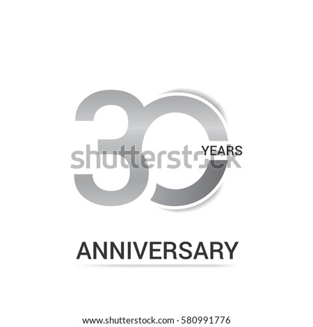 30 Years Anniversary Logo Celebration Silver Stock Vector 580991776 ...