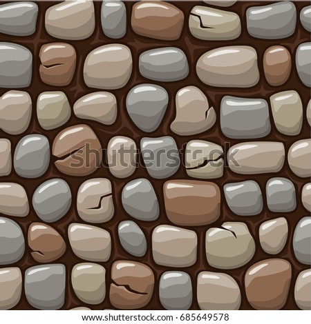 Rock Stone Seamless Pattern Gray Smooth Stock Vector 479179054